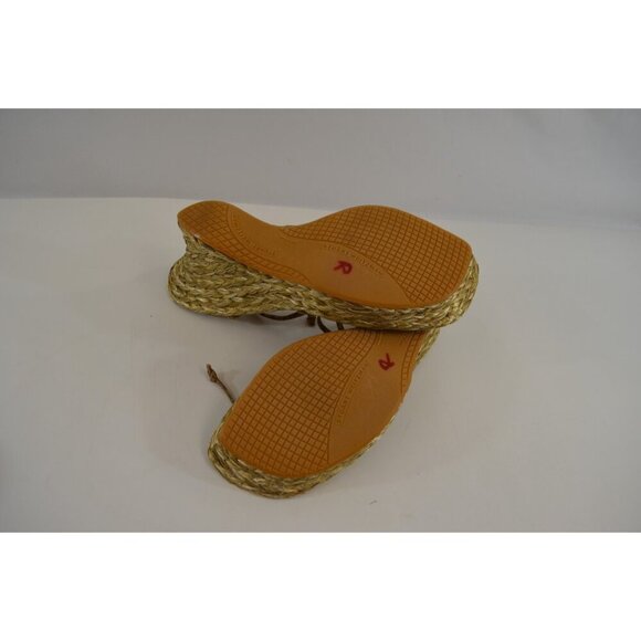 Stuart Weitzman Espadrilles Size 9.5S Strappy Open Toe Wedge Sandals Shiny - Picture 9 of 10